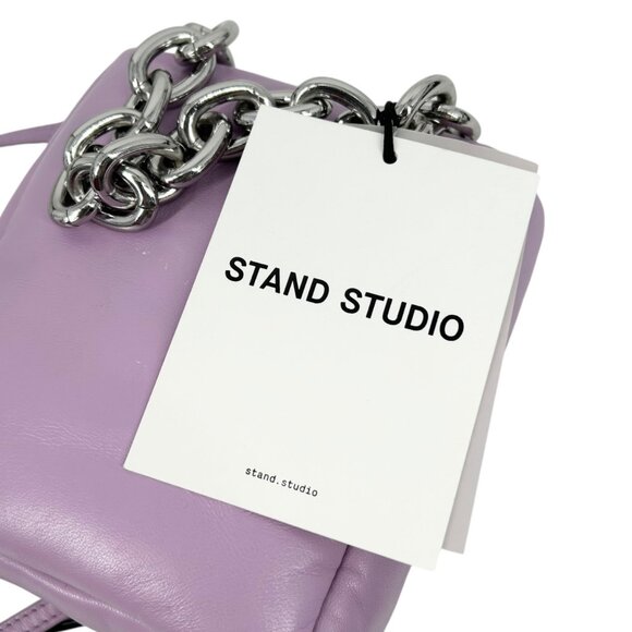 NWT Stand Studio Diya Padded Leather Crossbody Bag in Powder Purple - Picture 8 of 10